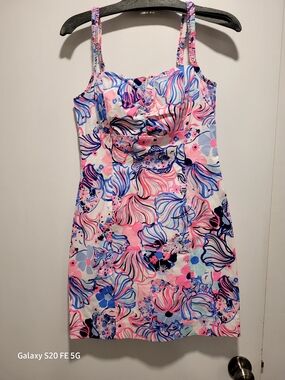 Lilly Pulitzer Pink, Blue & White Floral-Print Mini Dress